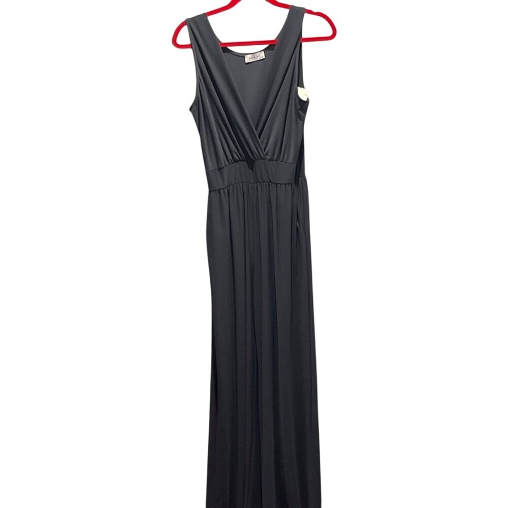 Gilli Sleeveless V-Neck Jumpsuit In Charcoal Gray Womens Jumper Size M